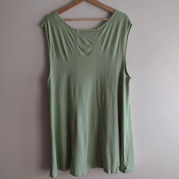 Bryn Walker Lime Green Relaxed Fit Tunic Bamboo Cotton Blend Top - Picture 7 of 10